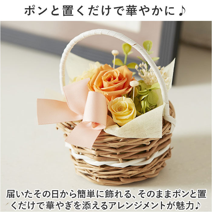 BACKYARD FAMILY「プリザーブドフラワー かご 通販 フラワーバスケット フラワーアレンジメント プリザードフラワー」|その他|