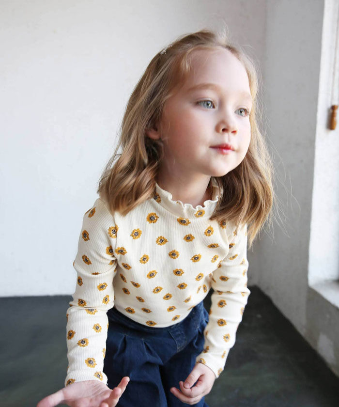 BACKYARD FAMILY「女の子 キッズ 長袖 Tシャツ 通販 ロンT 63042302 長袖Tシャツ カットソー リブ編み」|その他|