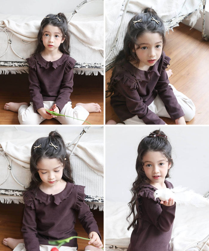 BACKYARD FAMILY「襟付き カットソー 長袖 キッズ 通販 トップス Tシャツ 女の子 襟あり フリル 子供 こども」|その他|