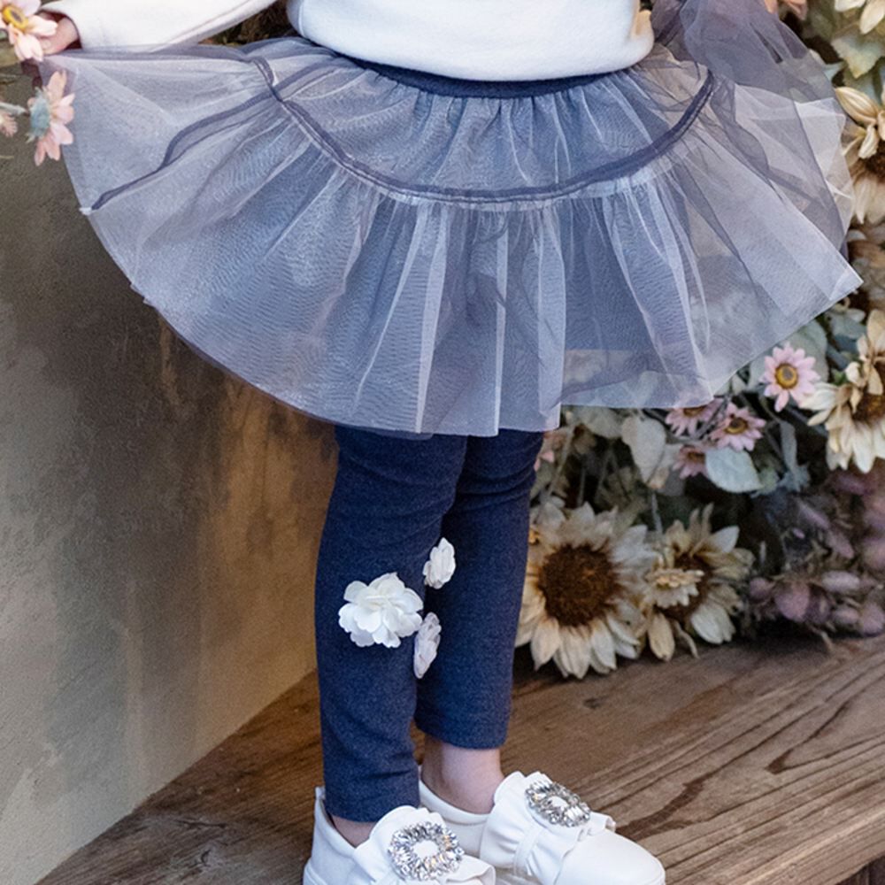 BACKYARD FAMILY「Rora 子供服 スカート 通販 スカッツ コスモス お花ラメチュールスカッツ スカートパンツ」|その他|ブルー1