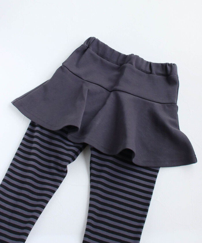 BACKYARD FAMILY「Rora 子供服 スカート 通販 スカッツ カエデ リボンボーダースカッツ スカートパンツ」|その他|