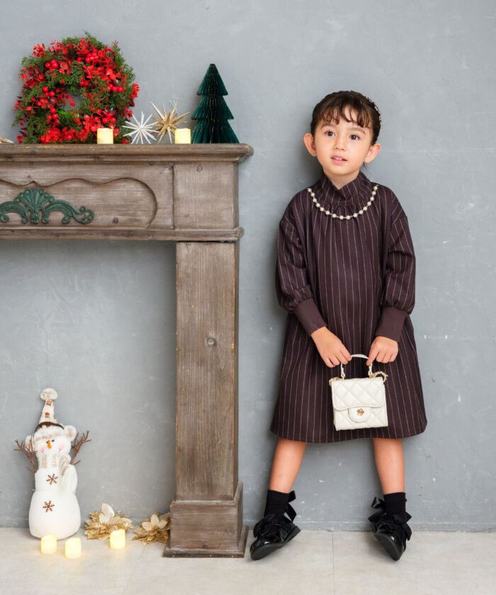 BACKYARD FAMILY「Rora ワンピース 通販 ビオラ パール付きバルーンワンピース 子供服 ワンピ 長袖」|その他|