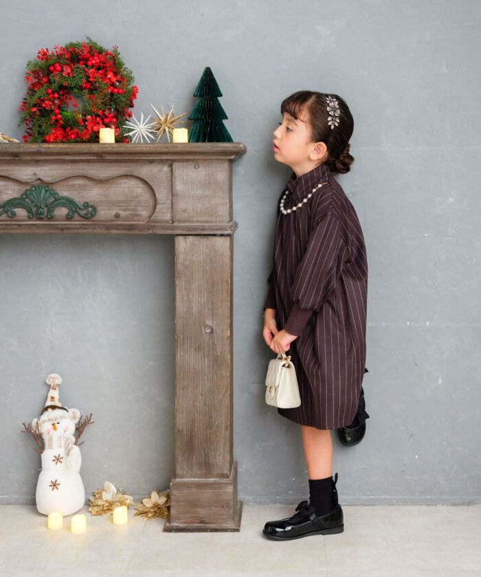 BACKYARD FAMILY「Rora ワンピース 通販 ビオラ パール付きバルーンワンピース 子供服 ワンピ 長袖」|その他|