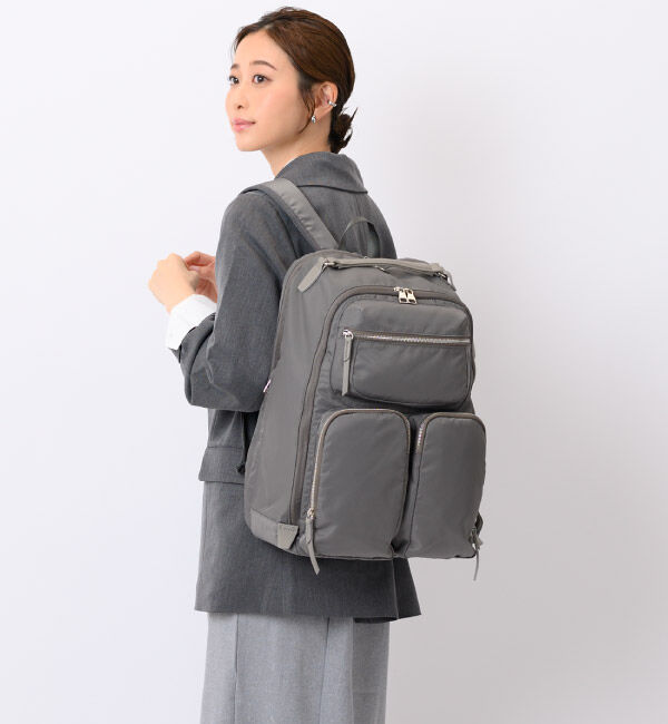 W&.Day/Night「W&.Day/Night ミュッケ オーガナイズドリュック B4サイズ 15.6インチPC収納 大容量 15577」|リュック|グレー