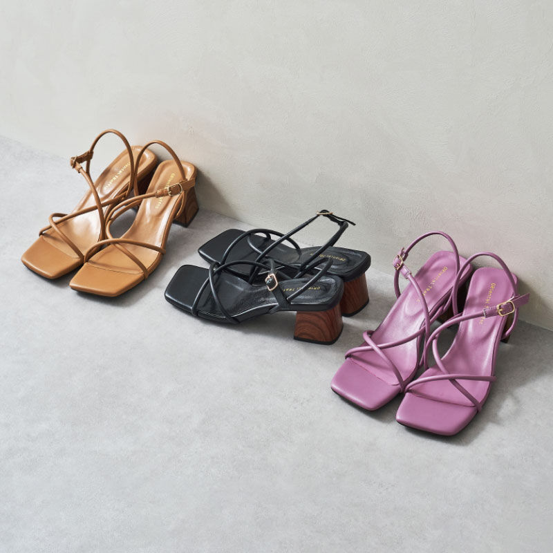 ORiental TRaffic「【アウトレット価格】チューブストラップウッドヒールサンダル/21216 トレンド 人気 ヒール7cm」|サンダル|