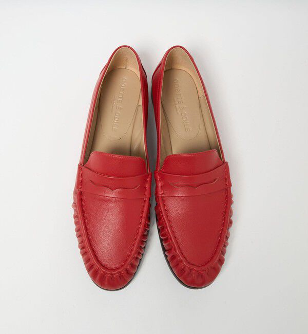 ODETTE E ODILE「ソフトモカシンローファー フラット10&uarr;」|ローファー|RED