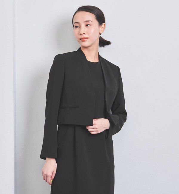 UNITED ARROWS「＜UNITED ARROWS＞フォーマル ノーカラー ジャケット P」|ノーカラージャケット|BLACK