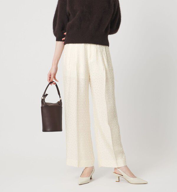 UNITED ARROWS「ドット サテン 2タック ワイドパンツ」|その他|