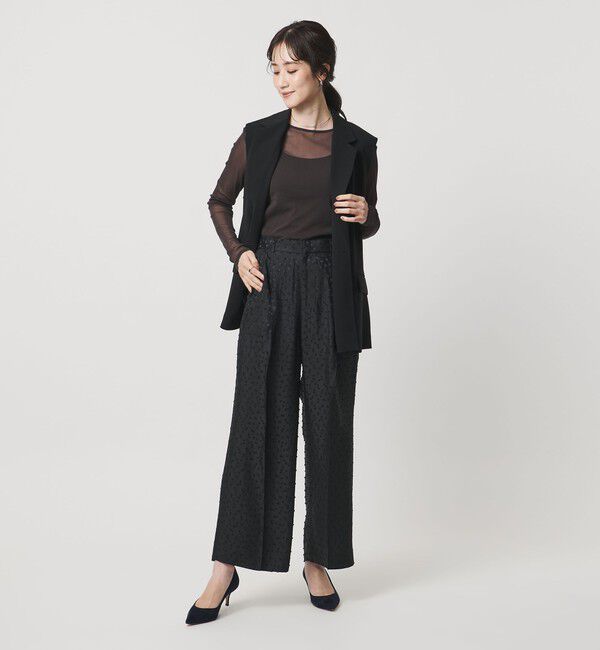 UNITED ARROWS「ドット サテン 2タック ワイドパンツ」|その他|