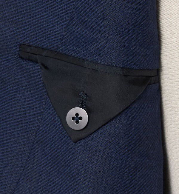 UNITED ARROWS「Vitale Barberis Canonico ウールリネン カルゼ ダブル 6ボタン ブレザー」|テーラードジャケット|