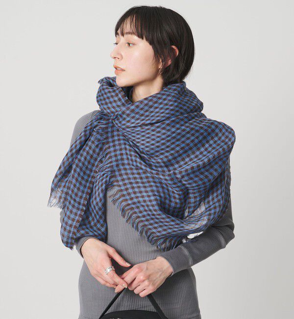 UNITED ARROWS「【一部別注】＜MARIANI＞LIN ギンガムチェック ストール」|ストール|DK.BROWN