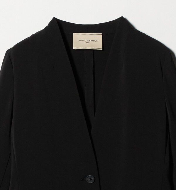 UNITED ARROWS「FEEL CLEAN Vノーカラー ジャケット ‐防しわ ストレッチ UVカット‐」|ノーカラージャケット|