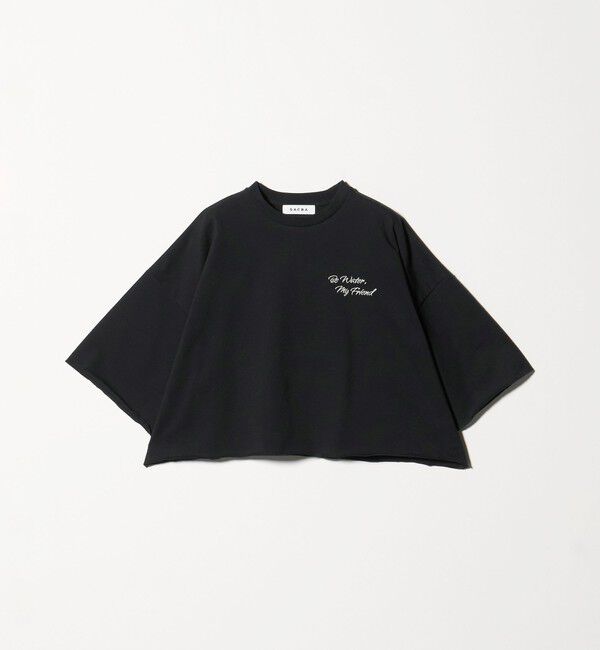 UNITED ARROWS「＜SACRA＞ハーフスリーブ クロップド メッセージ Tシャツ」|Tシャツ・カットソー|