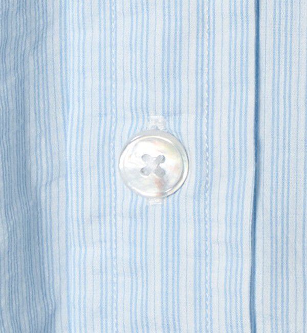 UNITED ARROWS「フェザーポプリン ストライプ バンドカラー シャツ」|シャツ・ブラウス|