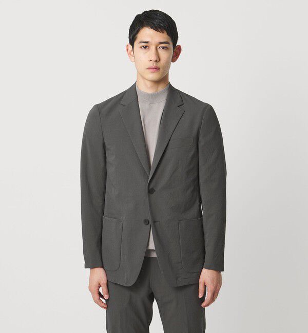 UNITED ARROWS「ドビー 2ボタン シングル テーラードジャケット UA COZY　ウォッシャブル　タテヨコストレッチ　防しわ　撥」|テーラードジャケット|