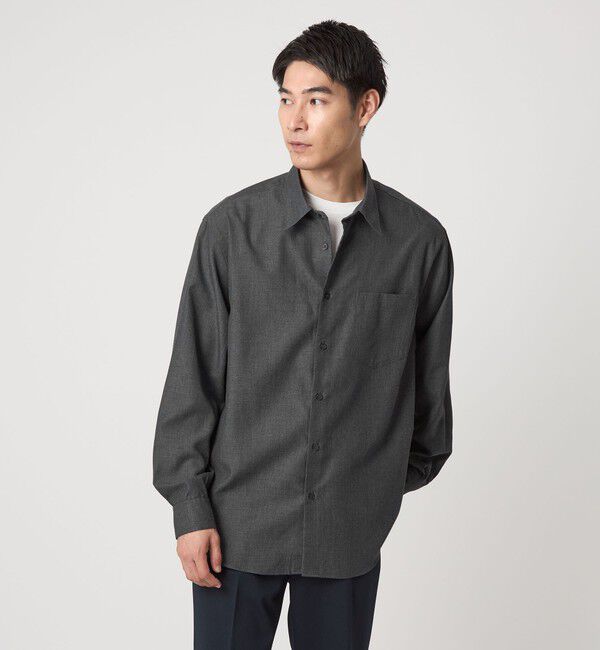 UNITED ARROWS green label relaxing「【WEB限定】ピーチツイル ジャストルーズ シャツ -防シワ-」|シャツ・ブラウス|MD.GRAY