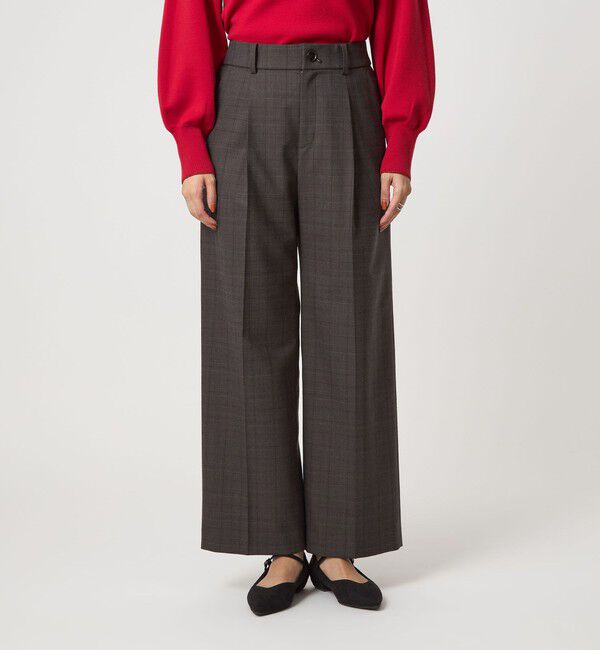 UNITED ARROWS green label relaxing「［size SHORT/TALLあり］キチントボトムス サキソニー ワイド パンツ」|スラックス|