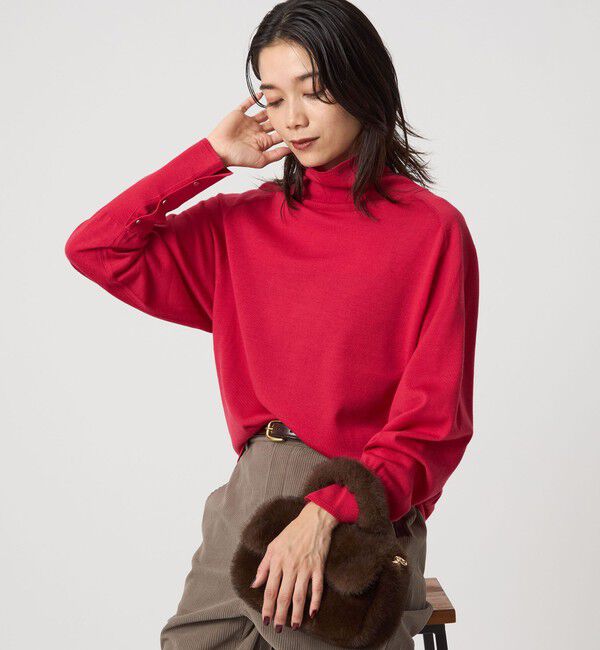 UNITED ARROWS green label relaxing「エブリタートルニット ウォッシャブル」|ニット・セーター|PINK