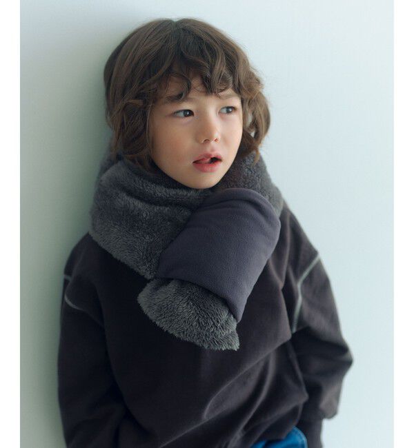 UNITED ARROWS green label relaxing「ダブルフェイスマフラー / キッズ 」|マフラー|MD.GRAY