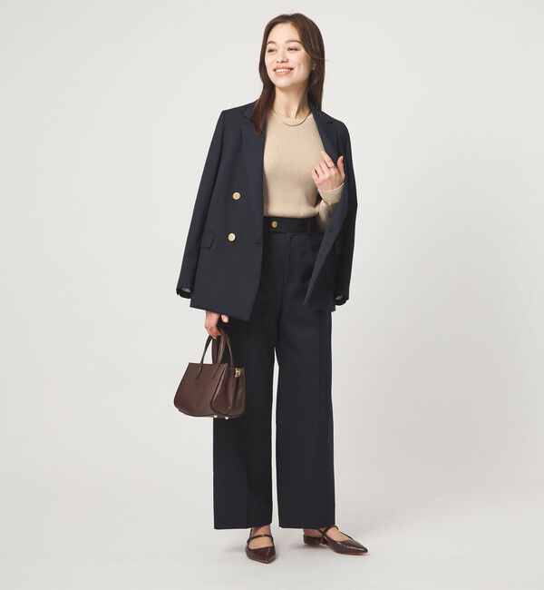 UNITED ARROWS green label relaxing「ラメ リブ クルーネック ニット プルオーバー」|ニット・セーター|