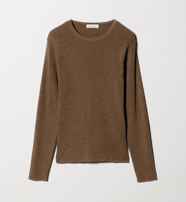 UNITED ARROWS green label relaxing「ラメ リブ クルーネック ニット プルオーバー」|ニット・セーター|