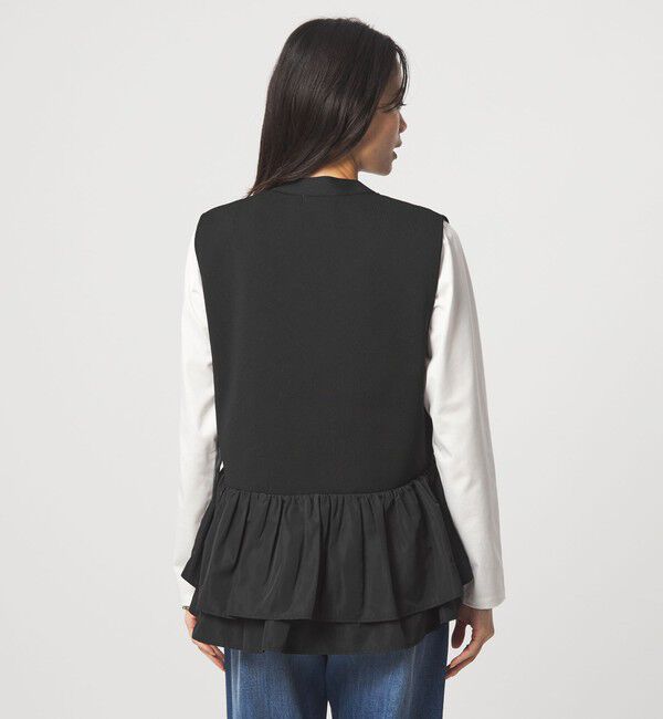 UNITED ARROWS green label relaxing「フリル ドッキング ペプラム ニット ジレ ウォッシャブル」|ベスト・ジレ|