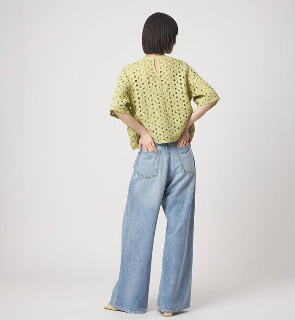 EMMEL REFINES「＜EMMEL REFINES＞EM HW フラワーシシュウ ショートスリーブ ニット」|ニット・セーター|