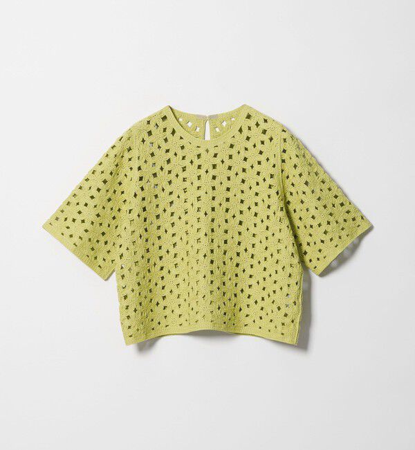 EMMEL REFINES「＜EMMEL REFINES＞EM HW フラワーシシュウ ショートスリーブ ニット」|ニット・セーター|