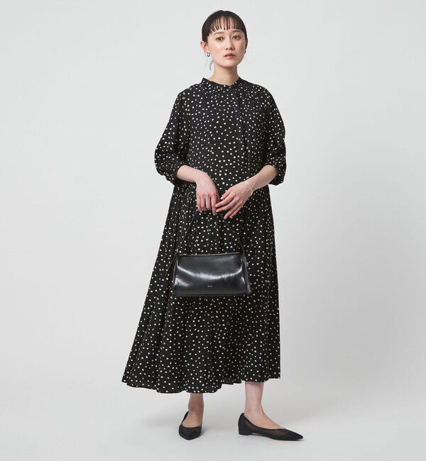 UNITED ARROWS green label relaxing「サテン ギャザー ショートスリーブ ワンピース 2」|ワンピース|