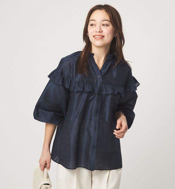 UNITED ARROWS green label relaxing「カールマイヤー ヨーク フリル ブラウス マシンウォッシャブル 通気性」|シャツ・ブラウス|