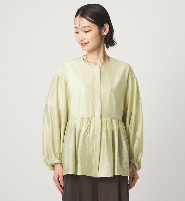 UNITED ARROWS green label relaxing「［size SHORTあり］fleurie(フルリー) シアー ノーカラー ジャケット 接触冷感」|ノーカラージャケット|