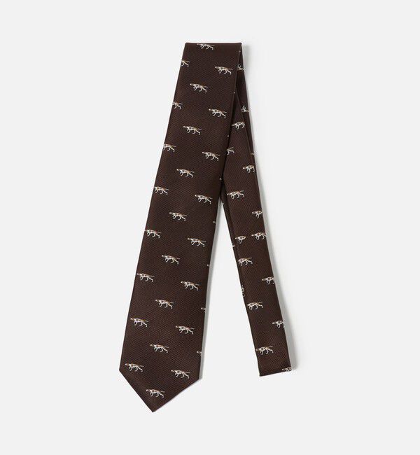 UNITED ARROWS green label relaxing「GLR ジャパン タンゴ 8.0cm モチーフ2 犬柄 ネクタイ」|ネクタイ・蝶ネクタイ|DK.BROWN