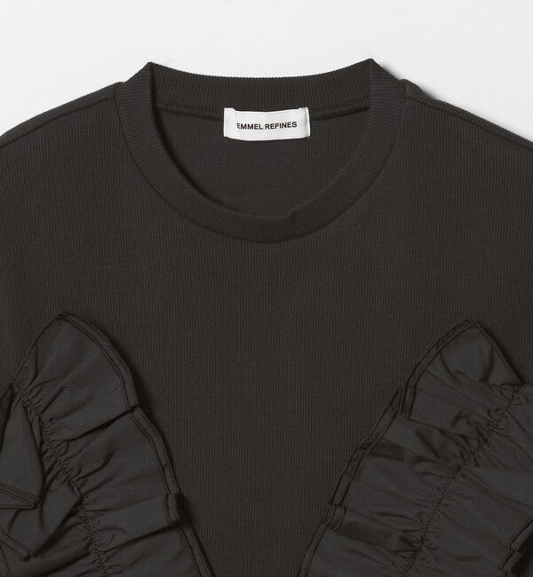 EMMEL REFINES「＜EMMEL REFINES＞EM テレコフリル ギャザー プルオーバー」|Tシャツ・カットソー|