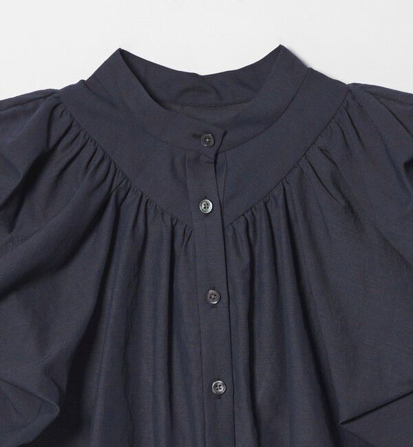 EMMEL REFINES「＜EMMEL REFINES＞EM バンドカラー パフスリーブ ブラウス」|シャツ・ブラウス|