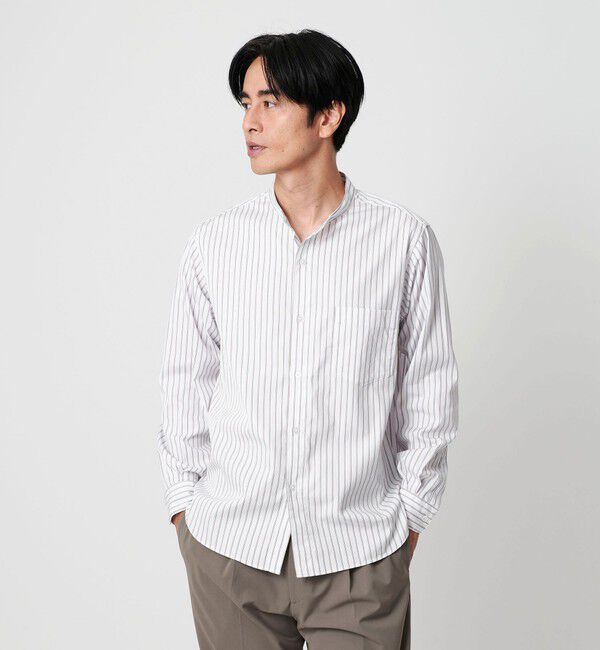 BEAUTY&YOUTH UNITED ARROWS「70/2 ブロード バンドカラー  シャツ REGULAR型」|シャツ・ブラウス|LT.GRAY