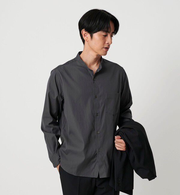 BEAUTY&YOUTH UNITED ARROWS「70/2 ブロード バンドカラー  シャツ REGULAR型」|シャツ・ブラウス|DK.GRAY