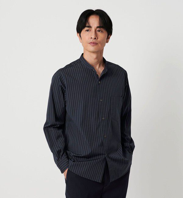 BEAUTY&YOUTH UNITED ARROWS「70/2 ブロード バンドカラー  シャツ REGULAR型」|シャツ・ブラウス|NAVY