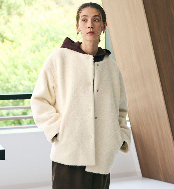 BEAUTY&YOUTH UNITED ARROWS「ブークレ ノーカラーブルゾン」|ブルゾン・スタジャン|