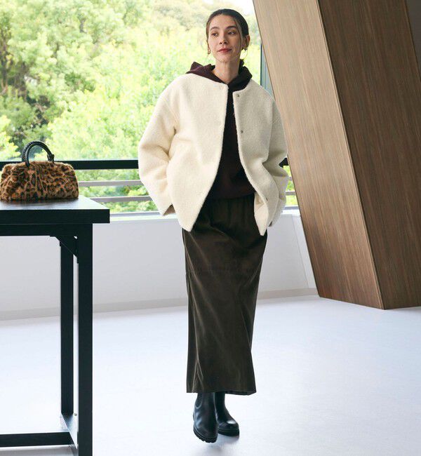 BEAUTY&YOUTH UNITED ARROWS「ブークレ ノーカラーブルゾン」|ブルゾン・スタジャン|