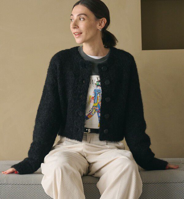 BEAUTY&YOUTH UNITED ARROWS「ウールブレンド ブークレ クルーネックカーディガン」|カーディガン|