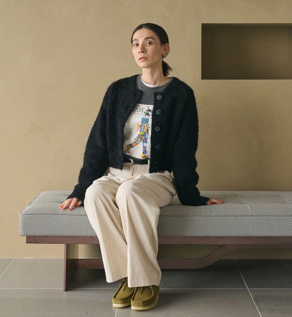 BEAUTY&YOUTH UNITED ARROWS「ウールブレンド ブークレ クルーネックカーディガン」|カーディガン|