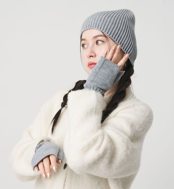 BEAUTY&YOUTH UNITED ARROWS「スパンコール リブ フィンガーレス グローブ」|手袋|