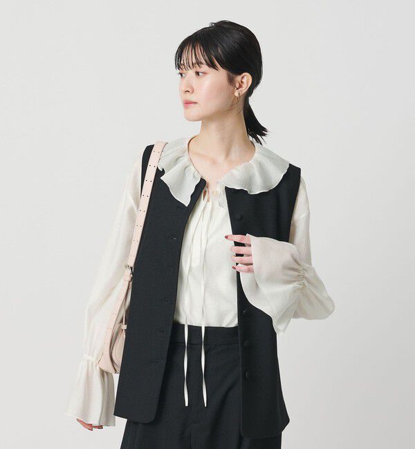 BEAUTY&YOUTH UNITED ARROWS「ラッフル スキッパーブラウス」|シャツ・ブラウス|