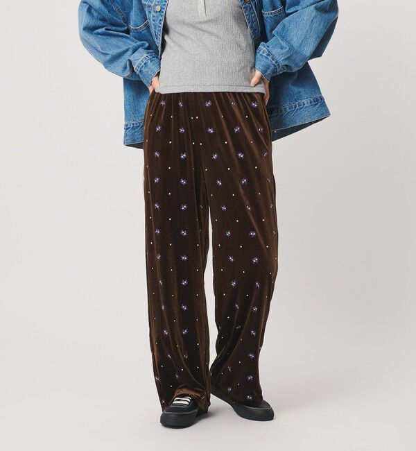 BEAUTY&YOUTH UNITED ARROWS「エンブロイダリー ベロアイージーパンツ ウォッシャブル」|その他|