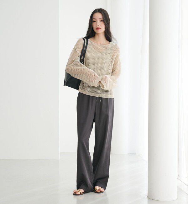 BEAUTY&YOUTH UNITED ARROWS「ペーパー メッシュ ショート ワイド ニットプルオーバー ウォッシャブル」|ニット・セーター|