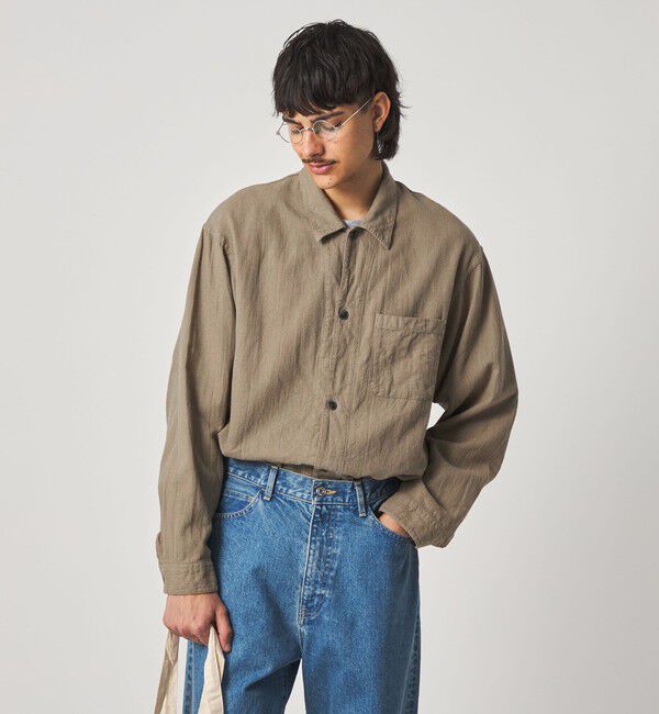 STEVEN ALAN「＜Steven Alan＞ CL クレープ オープンカラー オーバー シャツ」|シャツ・ブラウス|