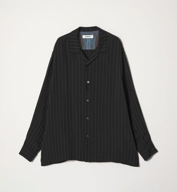 MONKEY TIME「フィブリル キュプラ ストライプ シャツ」|シャツ・ブラウス|BLACK
