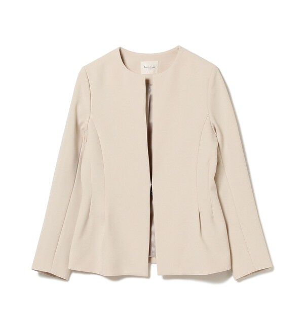 Demi-Luxe BEAMS 「トリアセ ペプラムジャケット＊」|ノーカラージャケット|