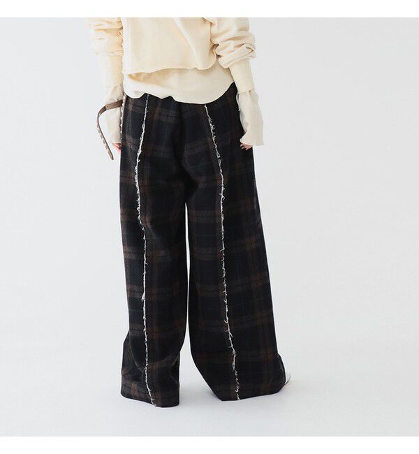 BEAMSBOY「リサイクルウール カットオフ スラックス」|スラックス|