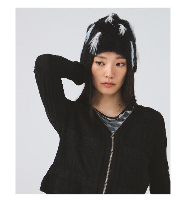 Ray BEAMS 「カラー フリンジ ニット帽」|その他|